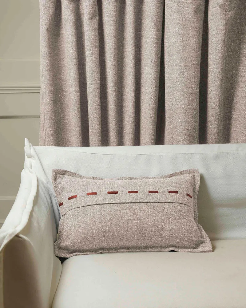 Luna Linen Blend Faux Leather Laced Lumbar Pillowcase