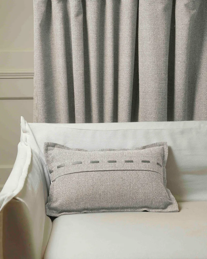 Luna Linen Blend Faux Leather Laced Lumbar Pillowcase
