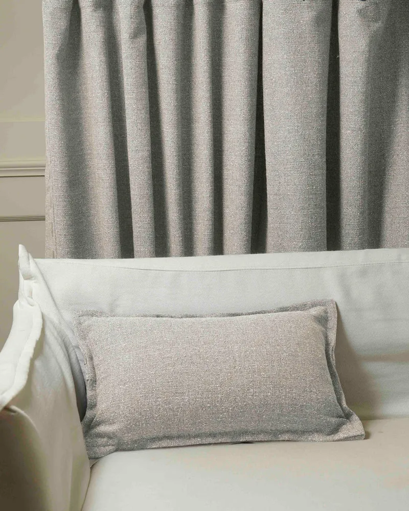 Luna Linen Blend Faux Leather Laced Lumbar Pillowcase