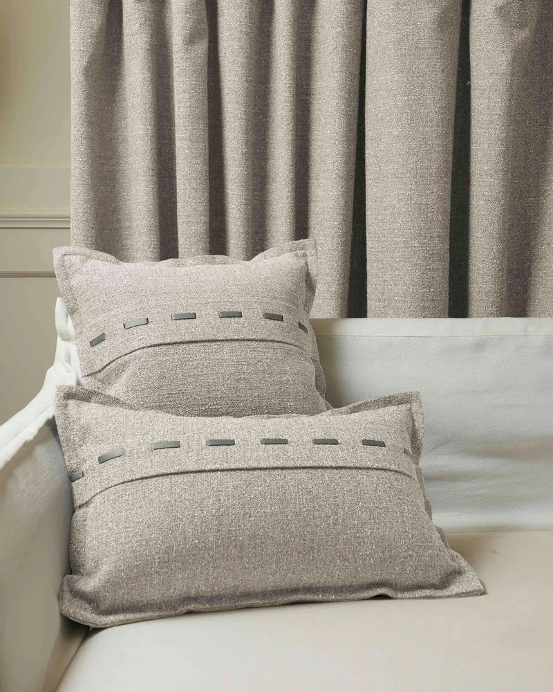 Luna Linen Blend Faux Leather Laced Lumbar Pillowcase