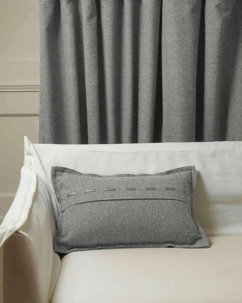 Luna Linen Blend Faux Leather Laced Lumbar Pillowcase