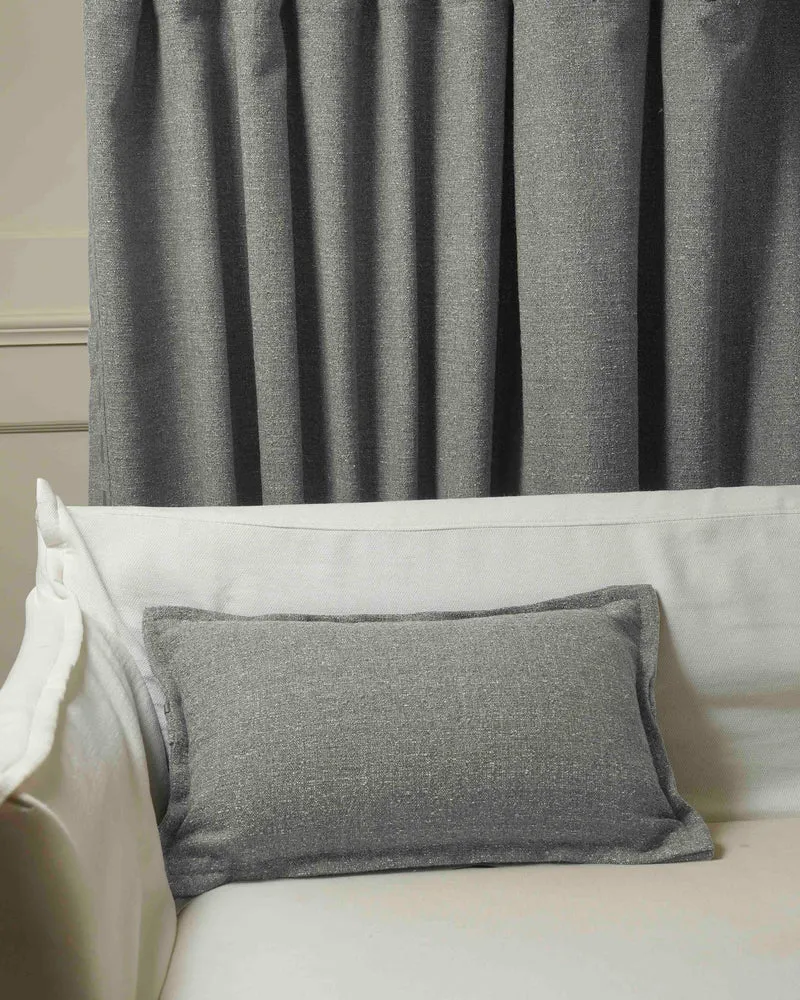 Luna Linen Blend Faux Leather Laced Lumbar Pillowcase