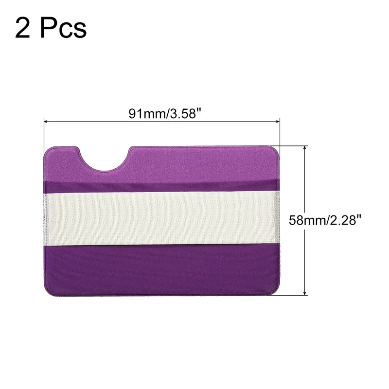 Cell Phone Card Holder with Flap, 2 Pack Finger Grip Strap Loop, Black