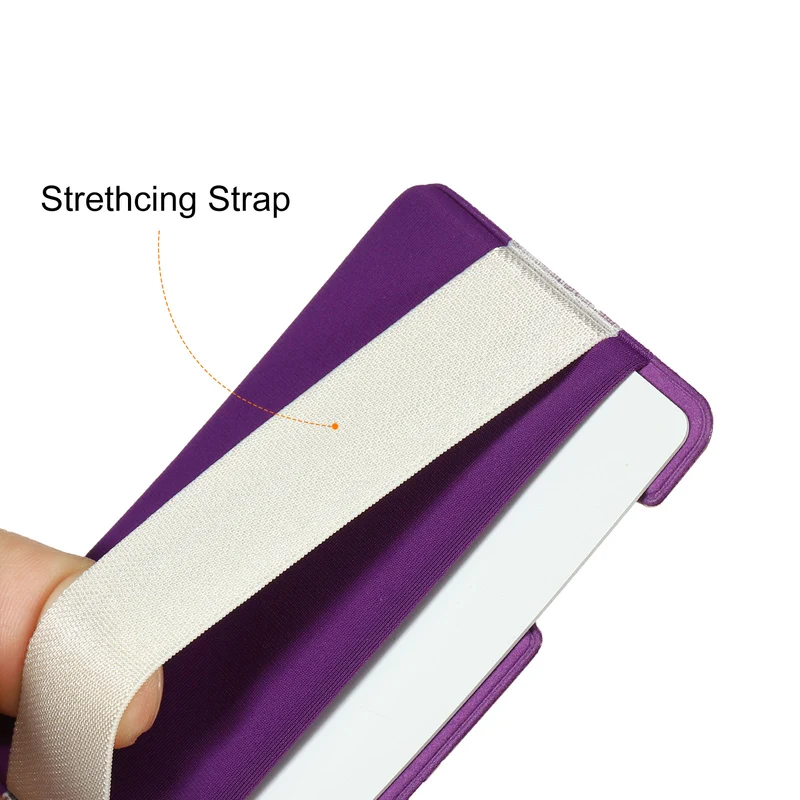 Cell Phone Card Holder with Flap, 2 Pack Finger Grip Strap Loop, Black