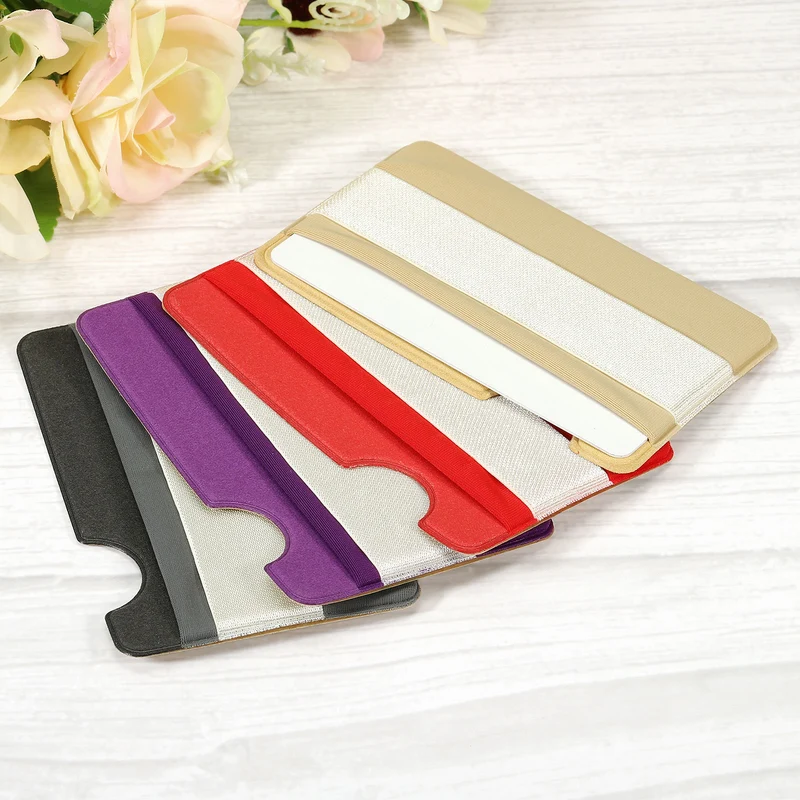 Cell Phone Card Holder with Flap, 2 Pack Finger Grip Strap Loop, Black