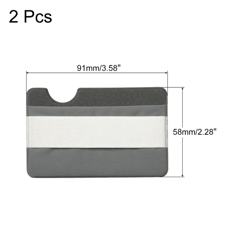 Cell Phone Card Holder with Flap, 2 Pack Finger Grip Strap Loop, Black