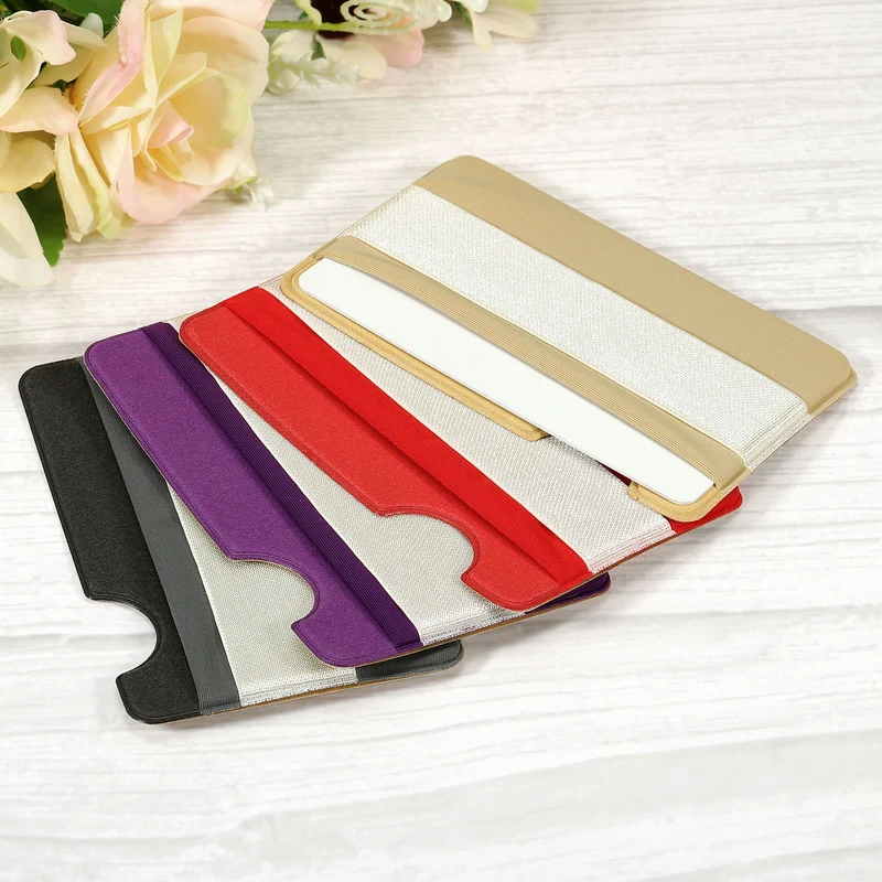 Cell Phone Card Holder with Flap, 2 Pack Finger Grip Strap Loop, Black