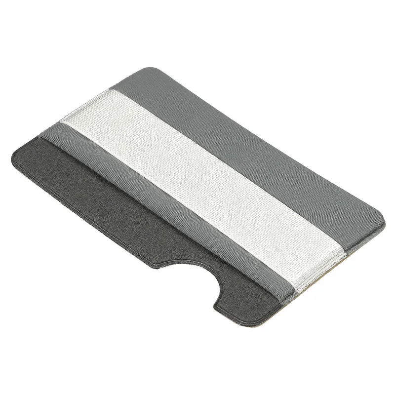 Cell Phone Card Holder with Flap, Finger Grip Strap Loop, Black
