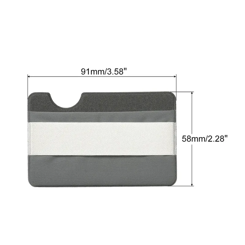 Cell Phone Card Holder with Flap, Finger Grip Strap Loop, Black