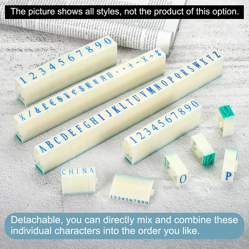 Detachable Letter Stamp, Plastic Digits Font Alphabet Combination Set