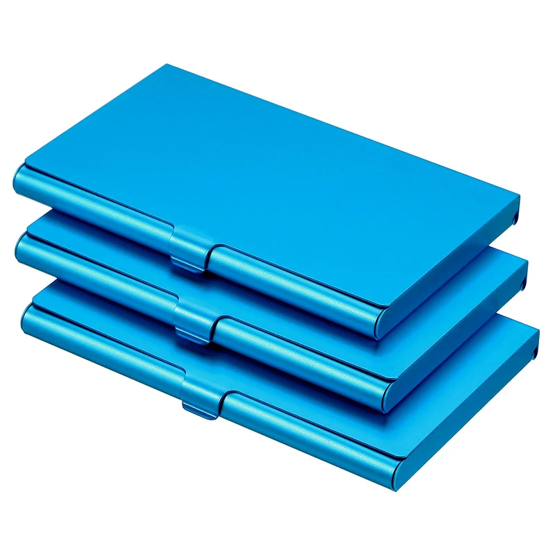 Business Card Holders, Aluminum Alloy Flip Cover Slim Name Cards Cases for Women Men