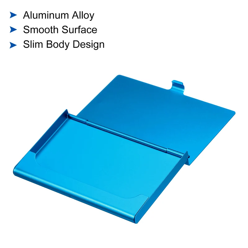 Business Card Holders, Aluminum Alloy Flip Cover Slim Name Cards Cases for Women Men