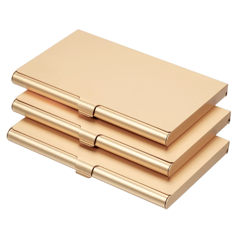 Business Card Holders, Aluminum Alloy Flip Cover Slim Name Cards Cases for Women Men
