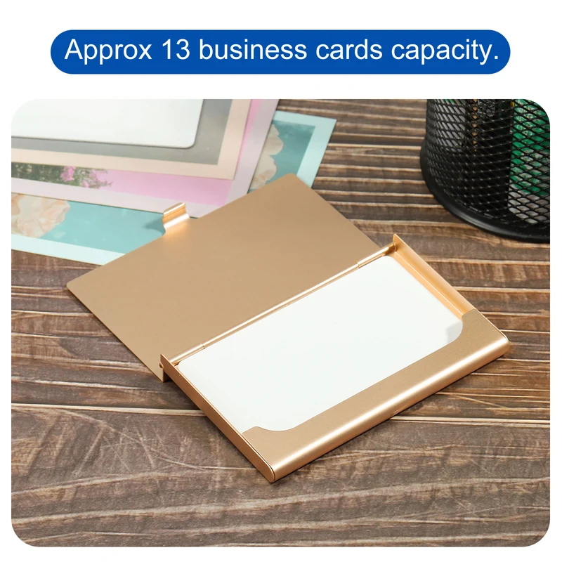 Business Card Holders, Aluminum Alloy Flip Cover Slim Name Cards Cases for Women Men