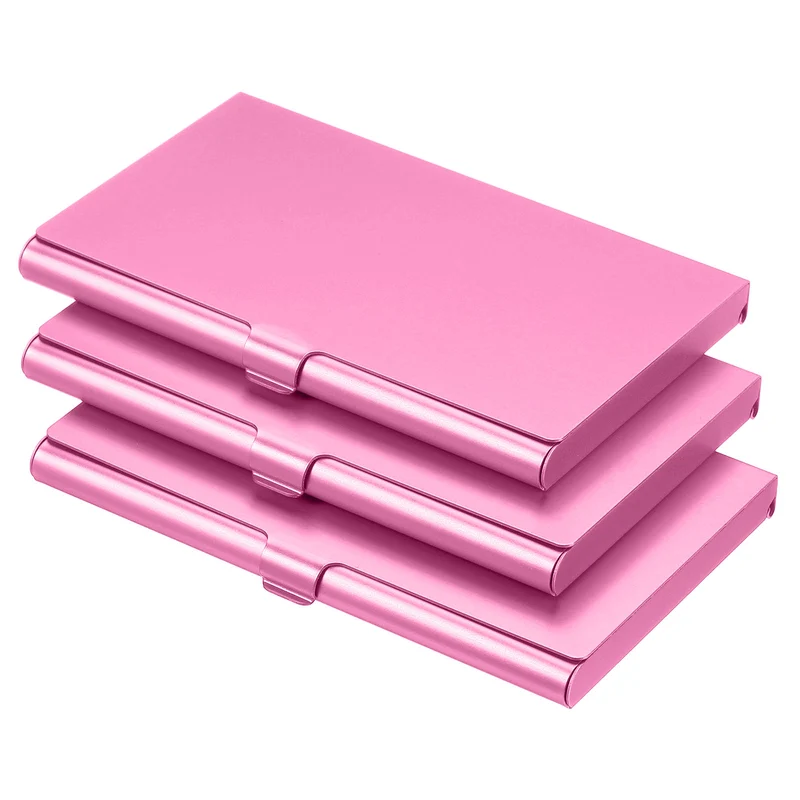 Business Card Holders, Aluminum Alloy Flip Cover Slim Name Cards Cases for Women Men