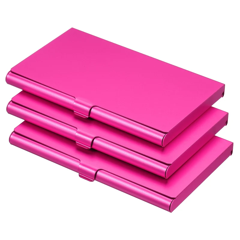 Business Card Holders, Aluminum Alloy Flip Cover Slim Name Cards Cases for Women Men
