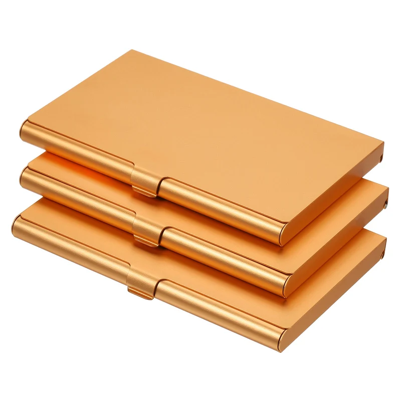 Business Card Holders, Aluminum Alloy Flip Cover Slim Name Cards Cases for Women Men