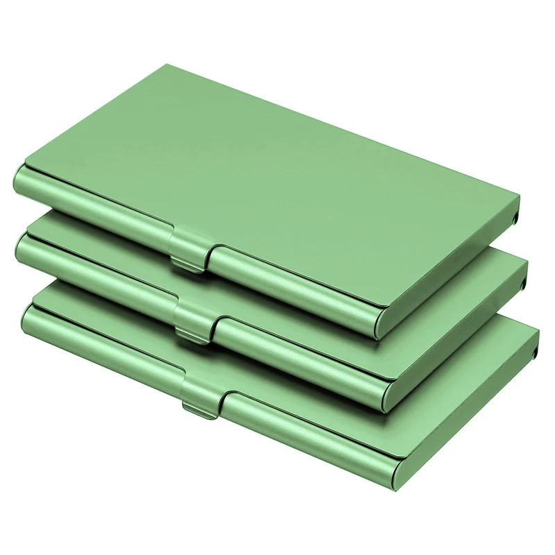 Business Card Holders, Aluminum Alloy Flip Cover Slim Name Cards Cases for Women Men
