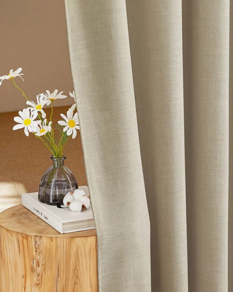 Chloe Linen Look Burlap Textured Sheer Curtain
