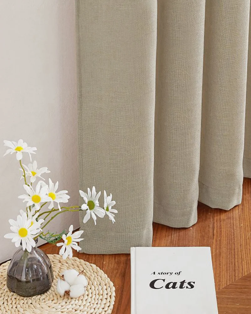 Chloe Linen Look Burlap Textured Sheer Curtain