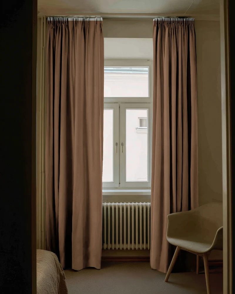 Chloe 100% Blackout Linen Look Burlap Textured Sheer Curtain