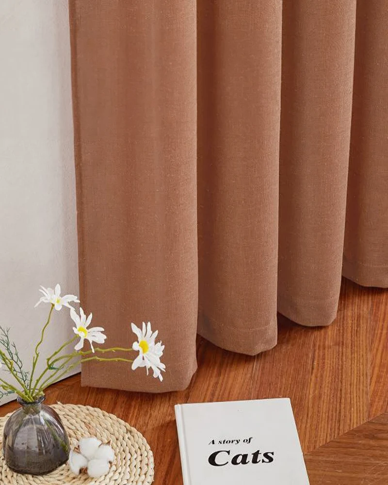 Chloe Linen Look Burlap Textured Sheer Curtain