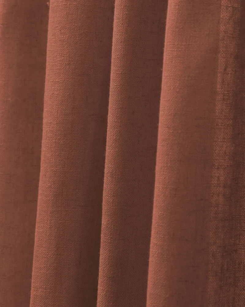 Chloe 100% Blackout Linen Look Burlap Textured Sheer Curtain