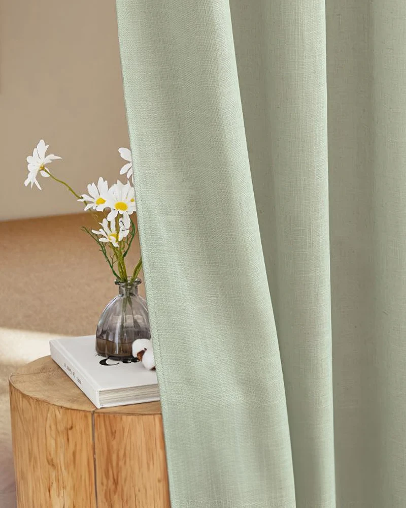 Chloe Linen Look Burlap Textured Sheer Curtain