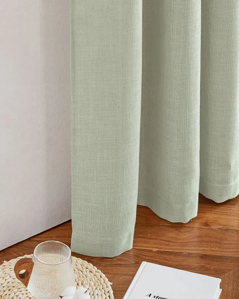 Chloe Linen Look Burlap Textured Sheer Curtain
