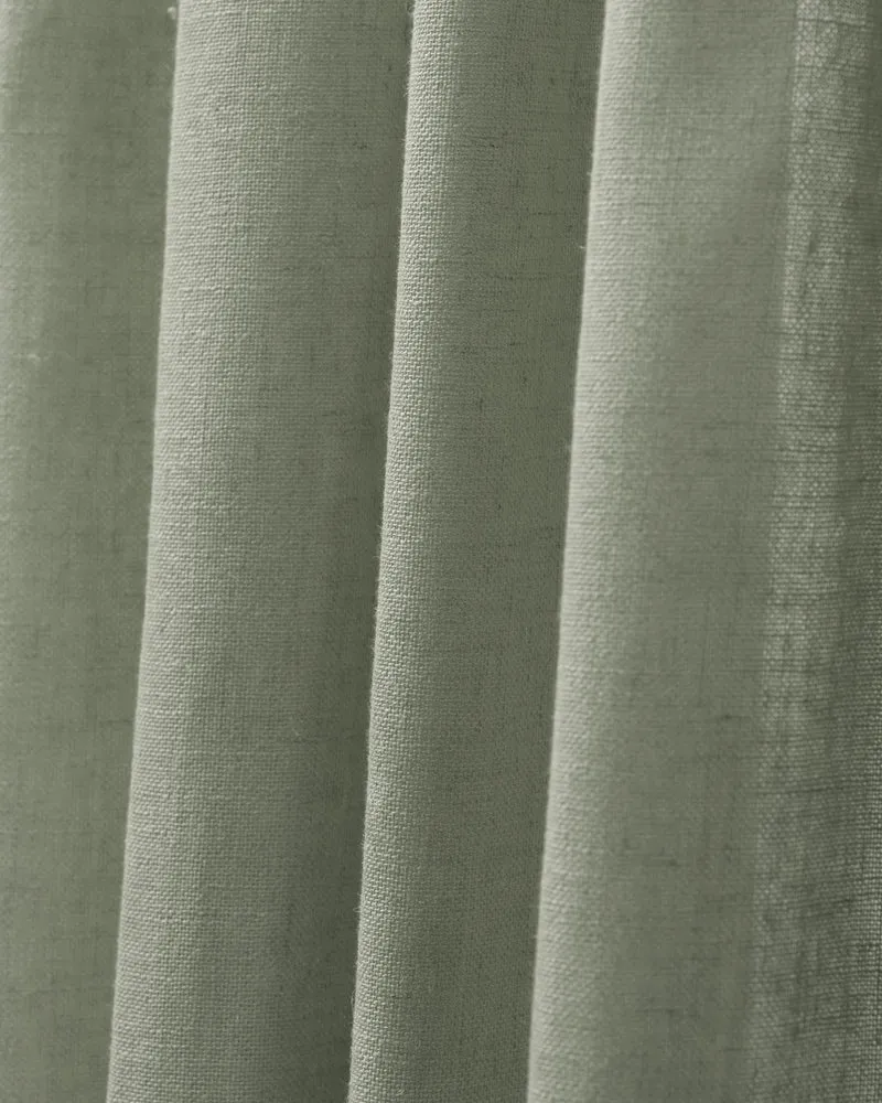 Chloe 100% Blackout Linen Look Burlap Textured Sheer Curtain