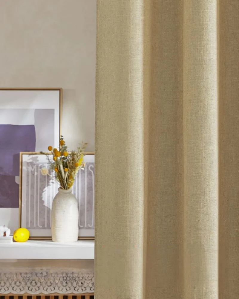 Chloe Linen Look Burlap Textured Sheer Curtain