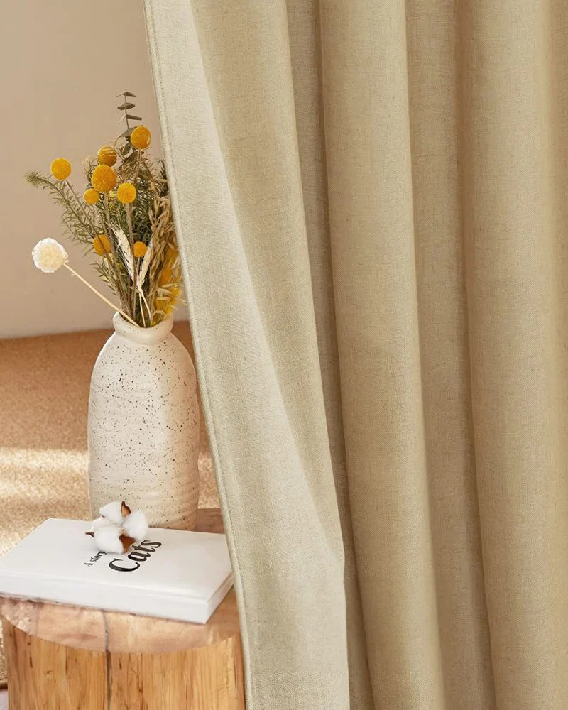 Chloe Linen Look Burlap Textured Sheer Curtain