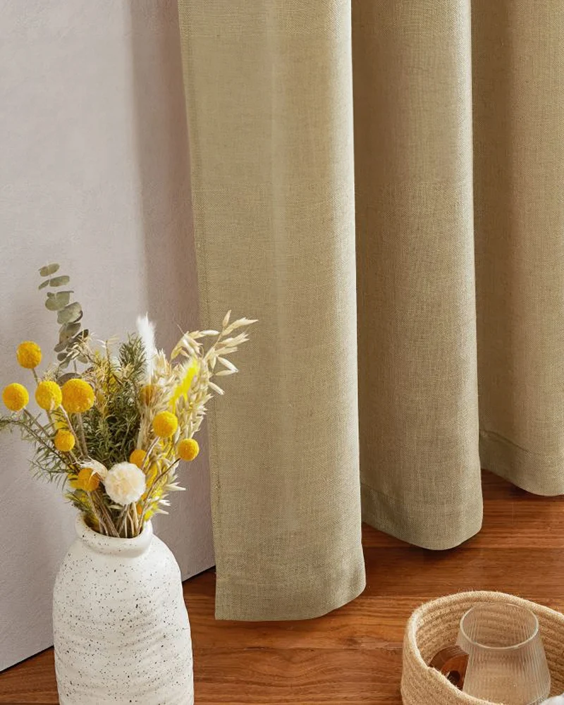 Chloe Linen Look Burlap Textured Sheer Curtain
