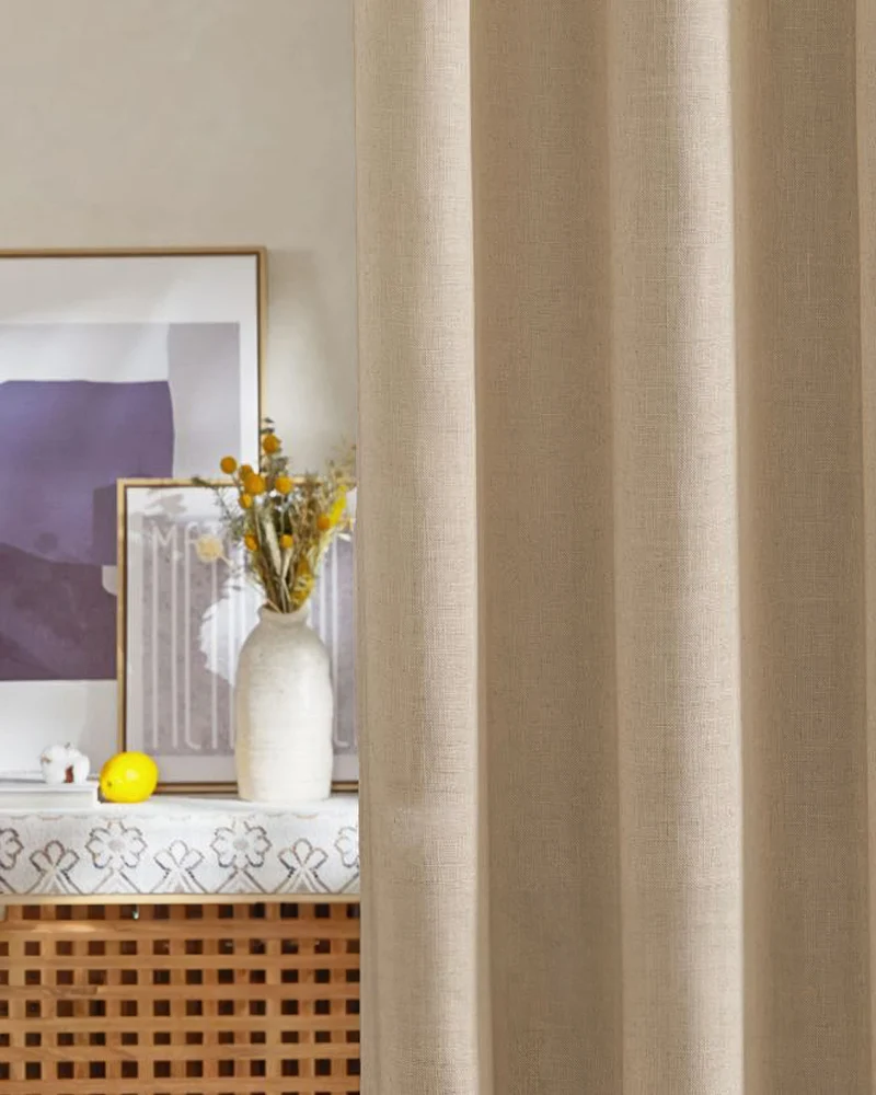 Chloe Linen Look Burlap Textured Sheer Curtain