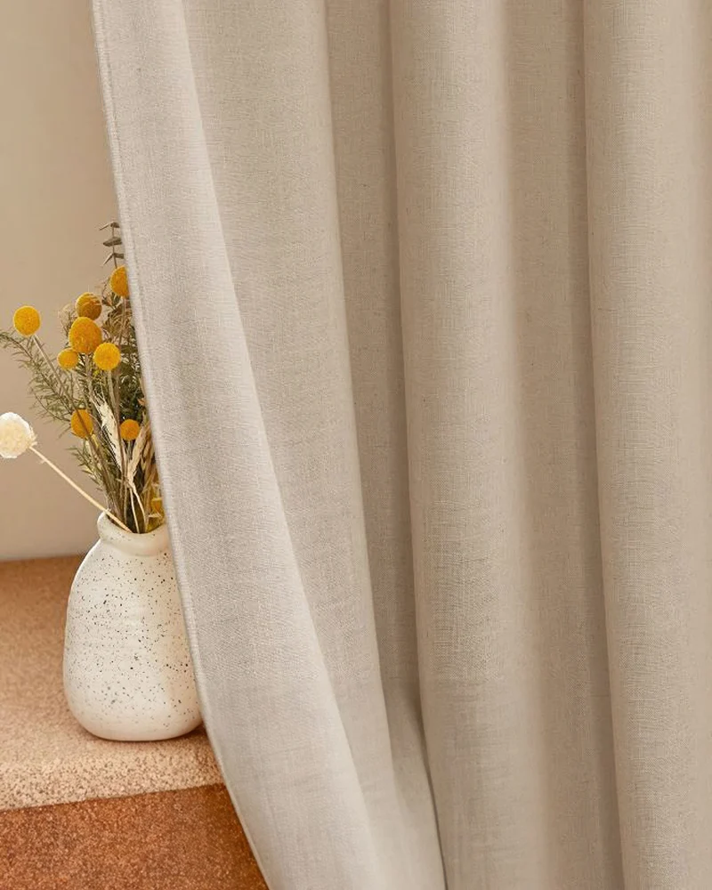 Chloe Linen Look Burlap Textured Sheer Curtain