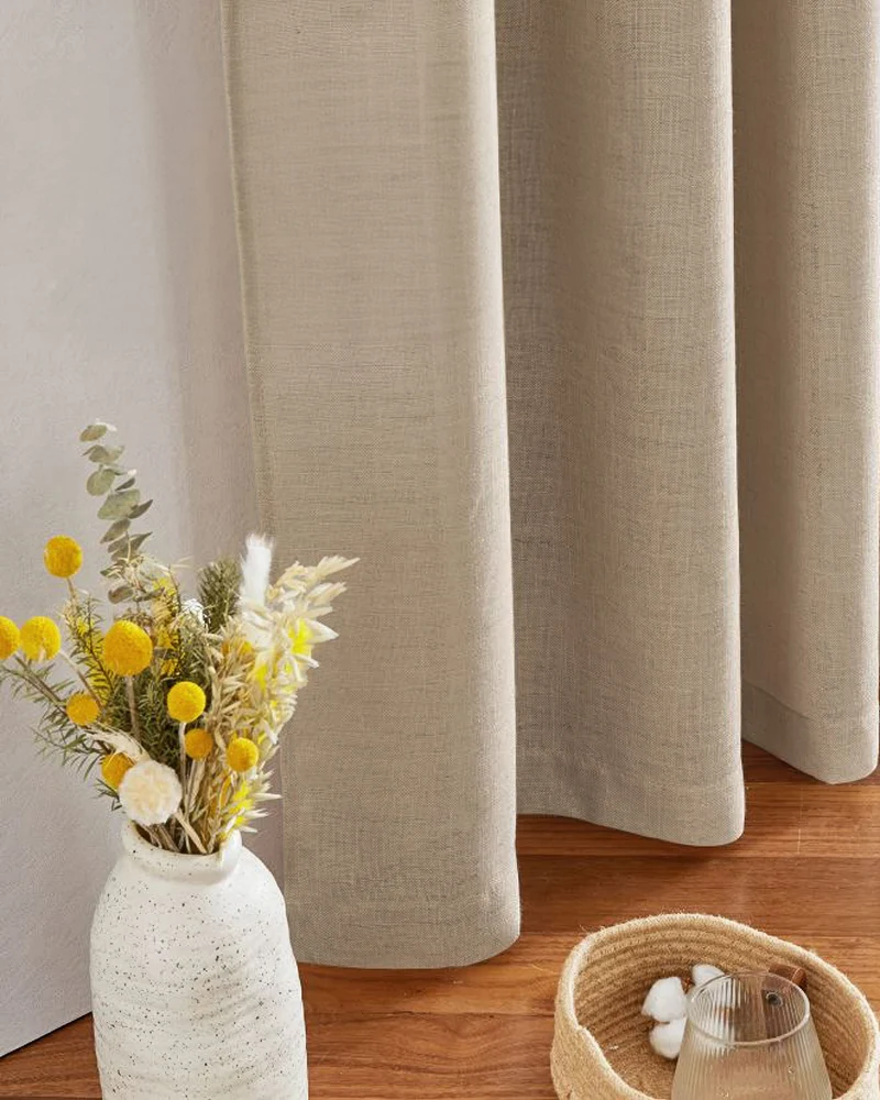Chloe Linen Look Burlap Textured Sheer Curtain