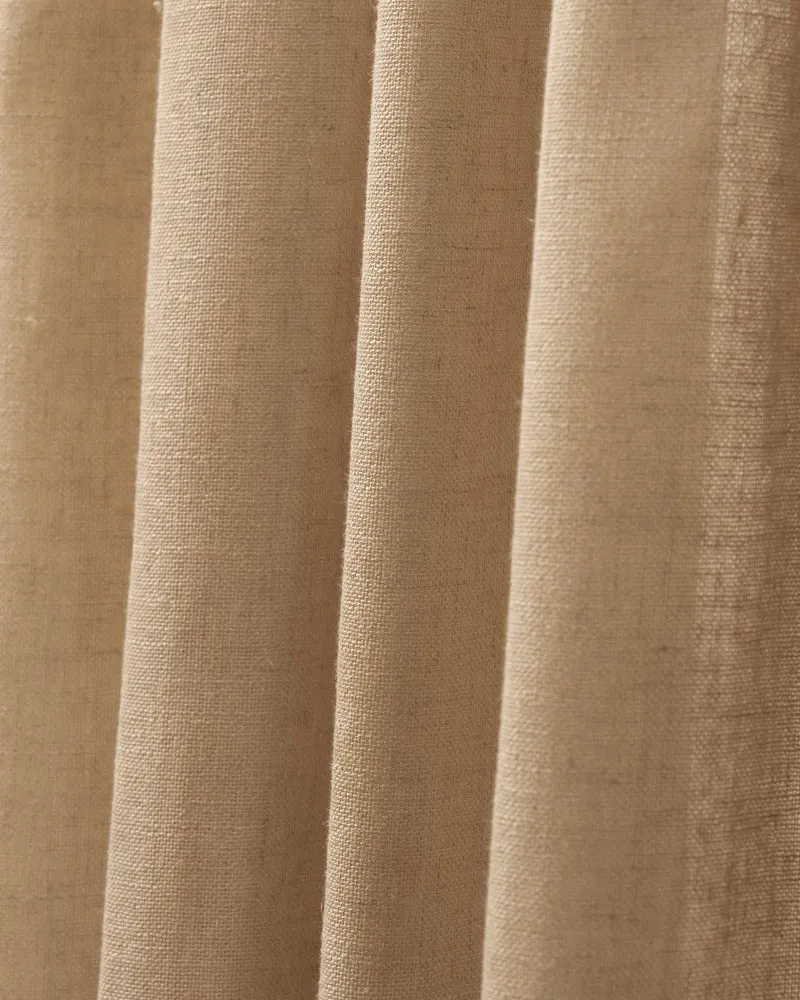 Chloe 100% Blackout Linen Look Burlap Textured Sheer Curtain