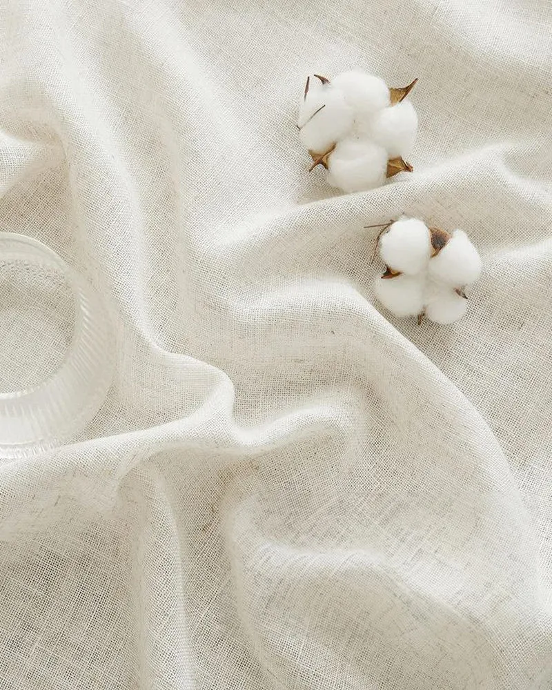 Chloe Linen Look Burlap Textured Sheer Curtain