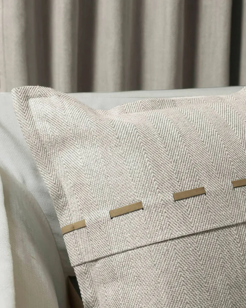 Cleo Textured Faux Leather Laced Lumbar Pillowcase