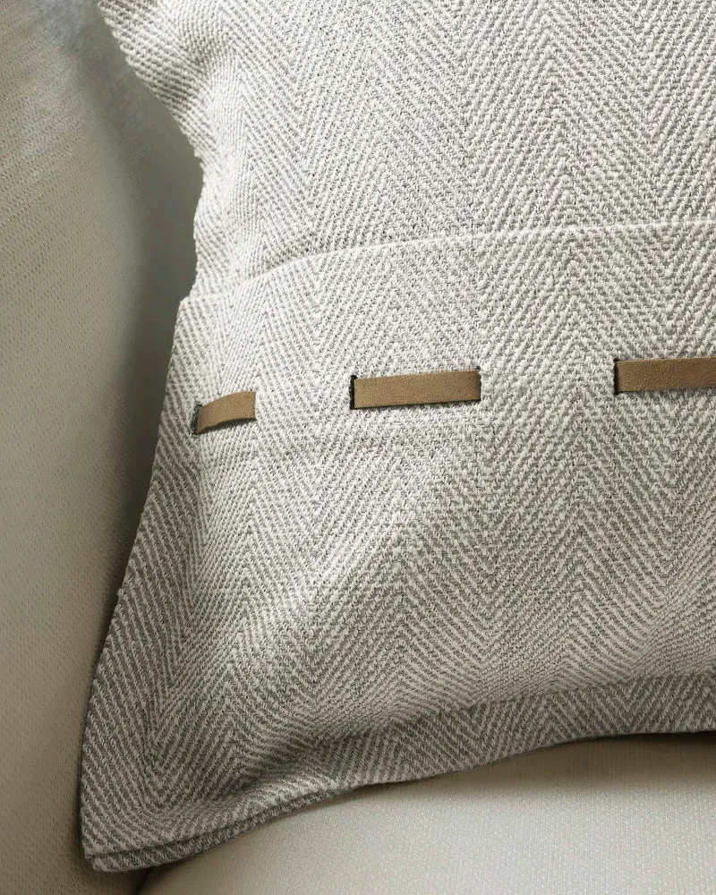 Cleo Textured Faux Leather Laced Lumbar Pillowcase