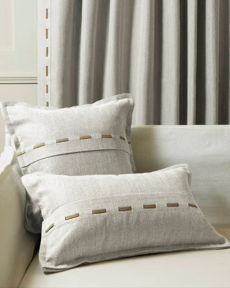Cleo Textured Faux Leather Laced Lumbar Pillowcase