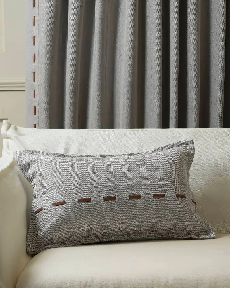 Cleo Textured Faux Leather Laced Lumbar Pillowcase