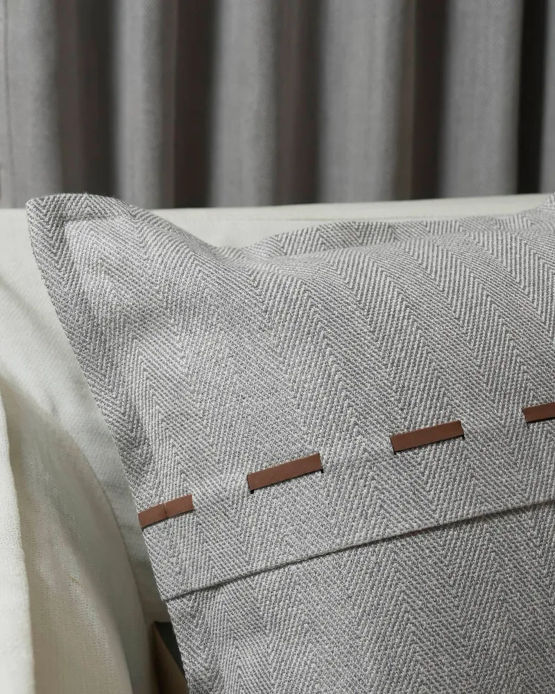 Cleo Textured Faux Leather Laced Lumbar Pillowcase