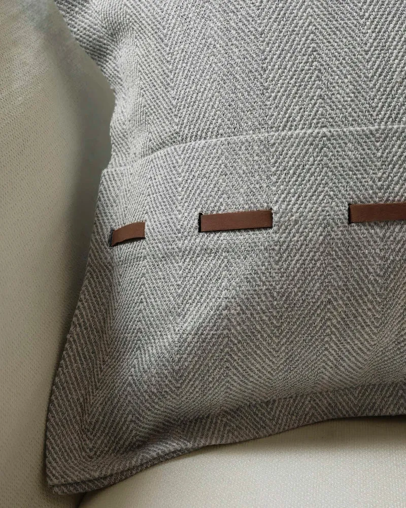 Cleo Textured Faux Leather Laced Lumbar Pillowcase