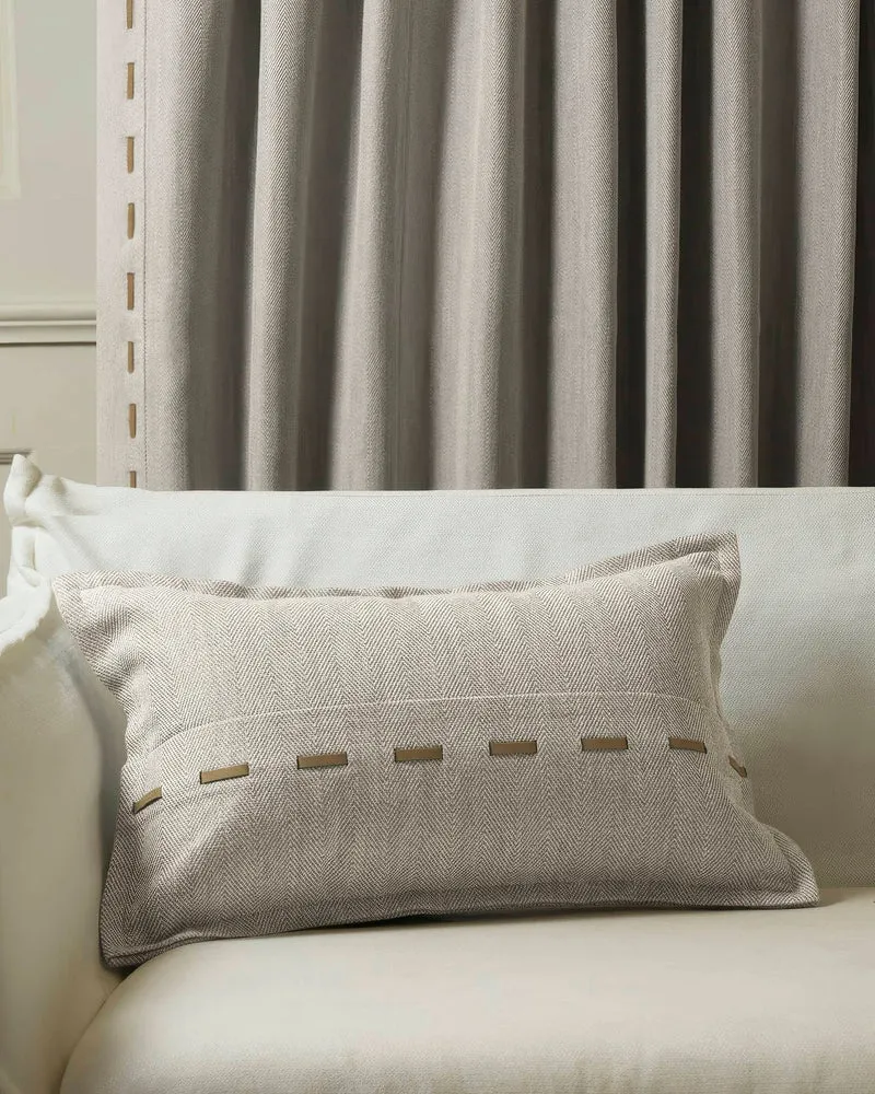 Cleo Textured Faux Leather Laced Lumbar Pillowcase