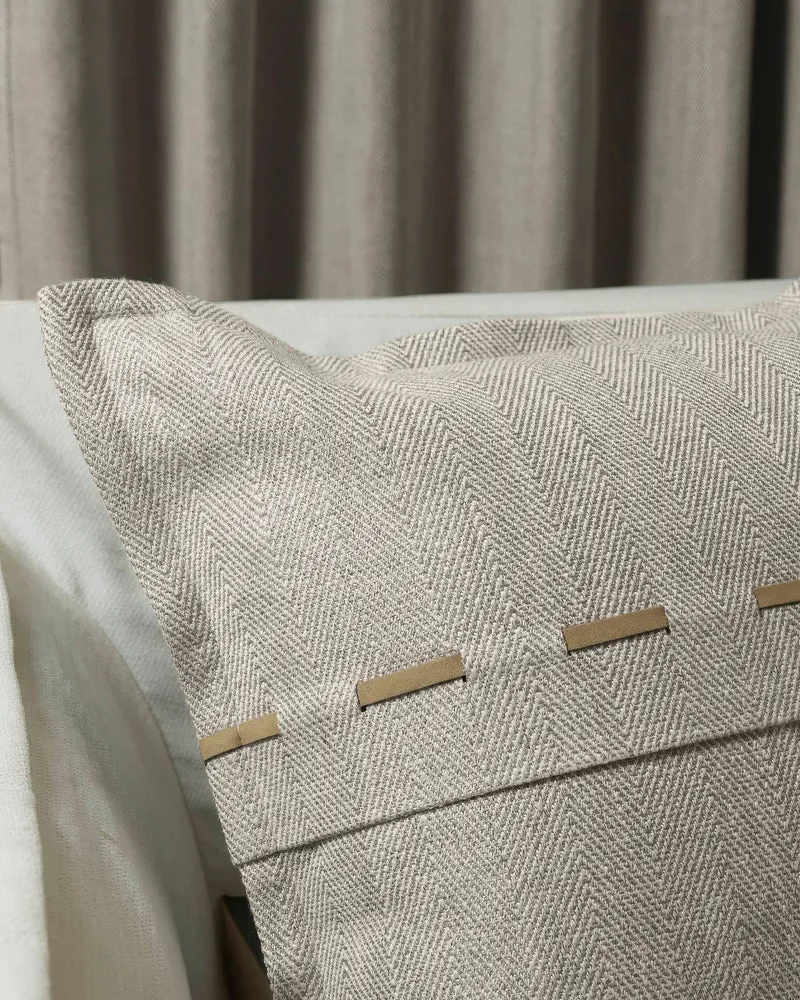 Cleo Textured Faux Leather Laced Lumbar Pillowcase