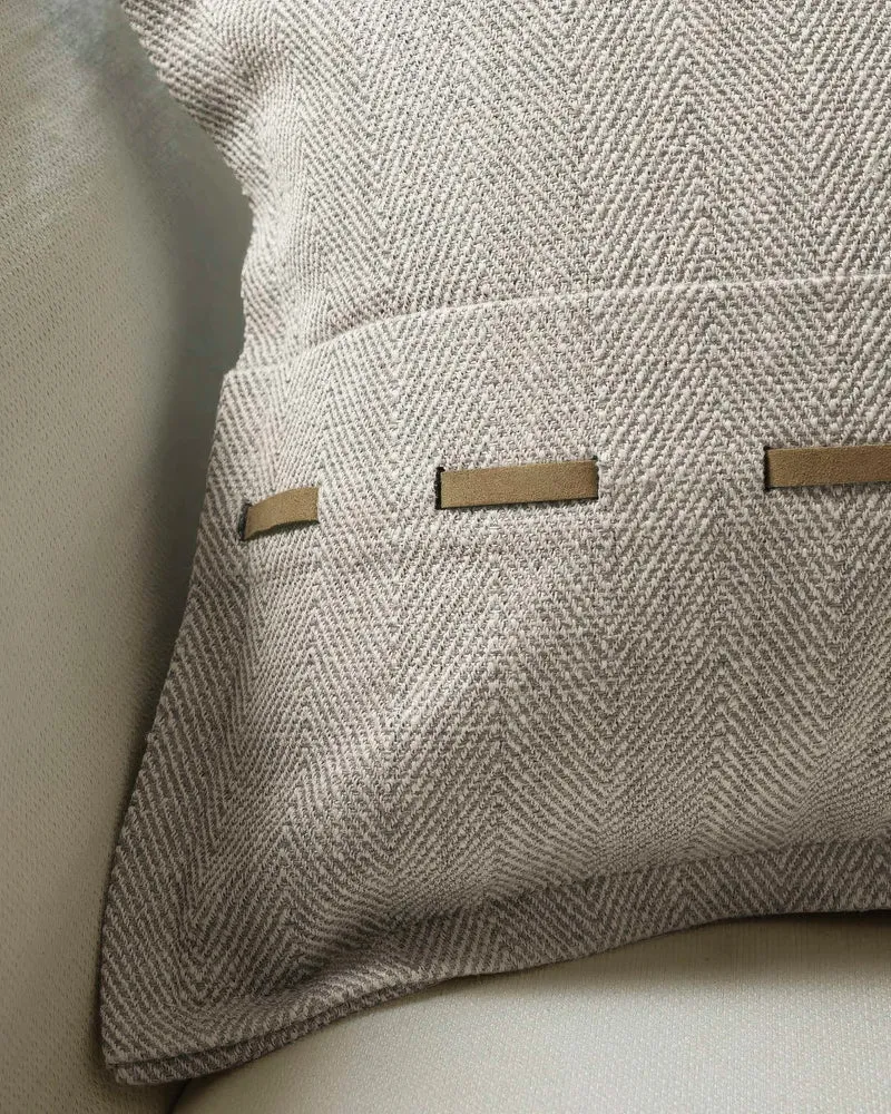 Cleo Textured Faux Leather Laced Lumbar Pillowcase