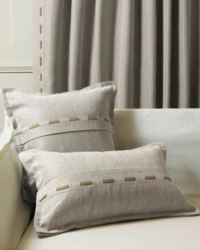 Cleo Textured Faux Leather Laced Lumbar Pillowcase