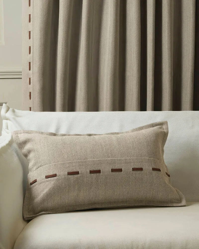 Cleo Textured Faux Leather Laced Lumbar Pillowcase