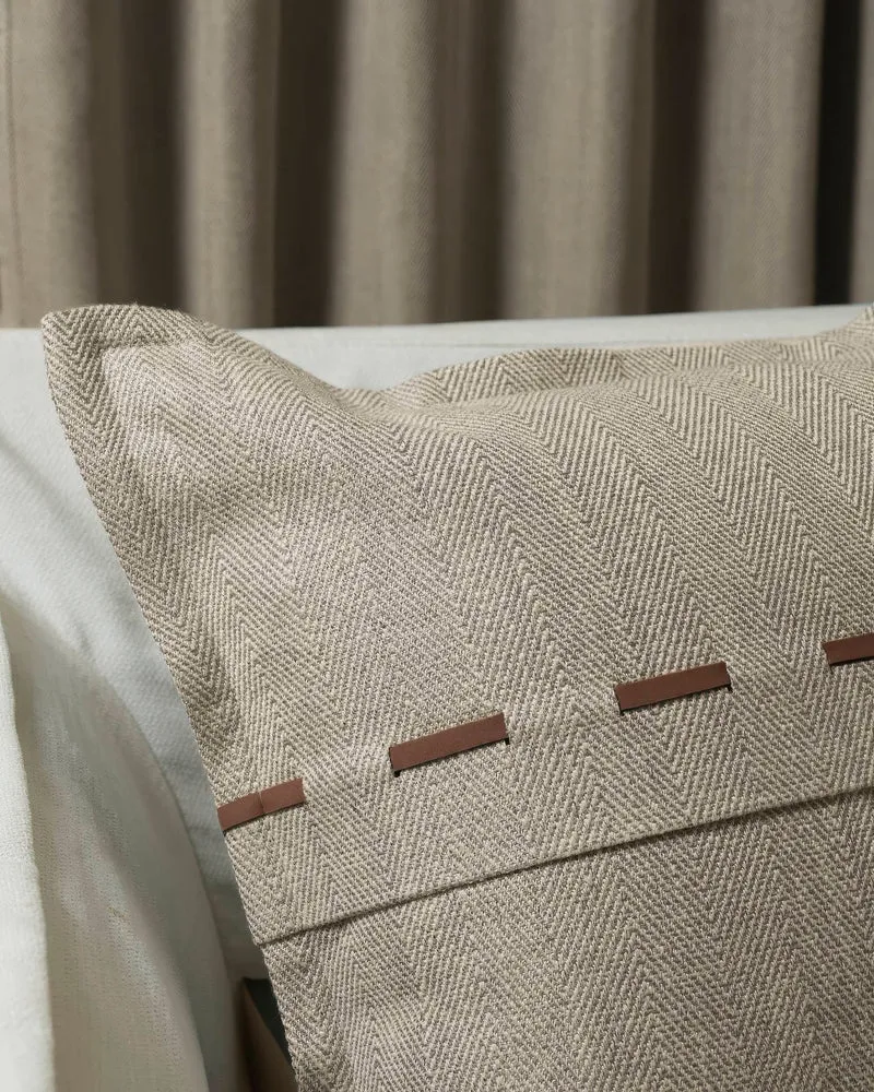 Cleo Textured Faux Leather Laced Lumbar Pillowcase